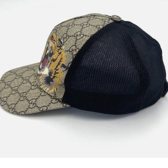 GUCCI Tigers Print GG Supreme Canvas Baseball Cap - Picture 3 of 8